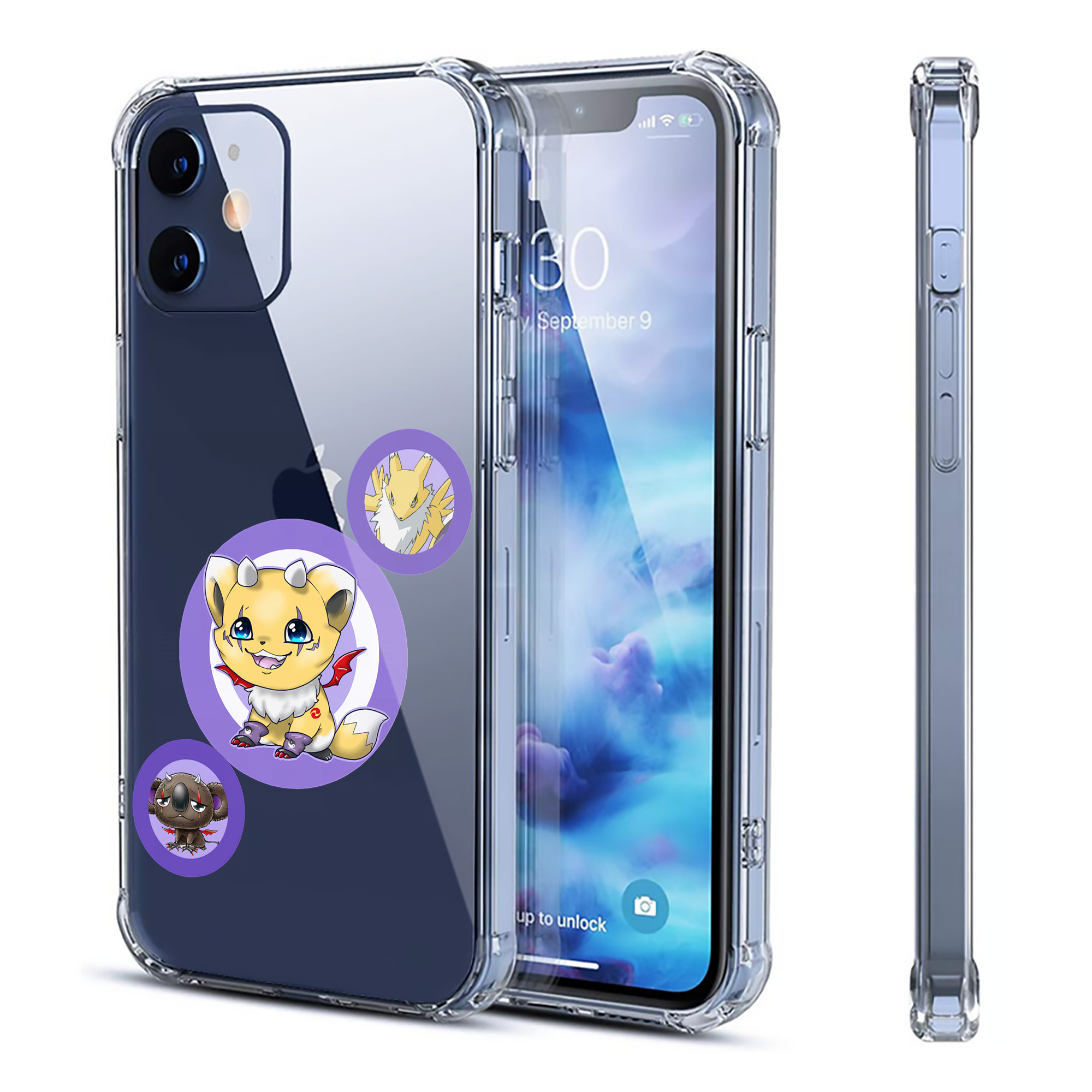 （画像用） Digimon デジタルモンスター/デジモン 【iPhone 12シリーズ対応】透明スマホケース（クリアソフトケース）